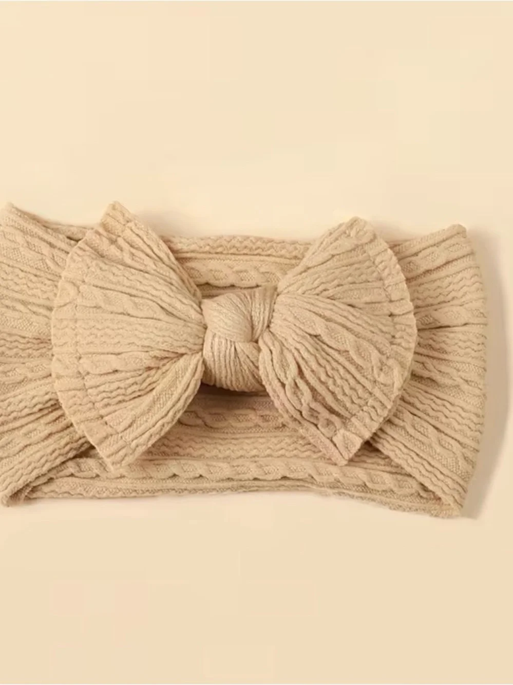Neutral Ribbed Knit Headband Set with Flower Accent - Kids Accessories